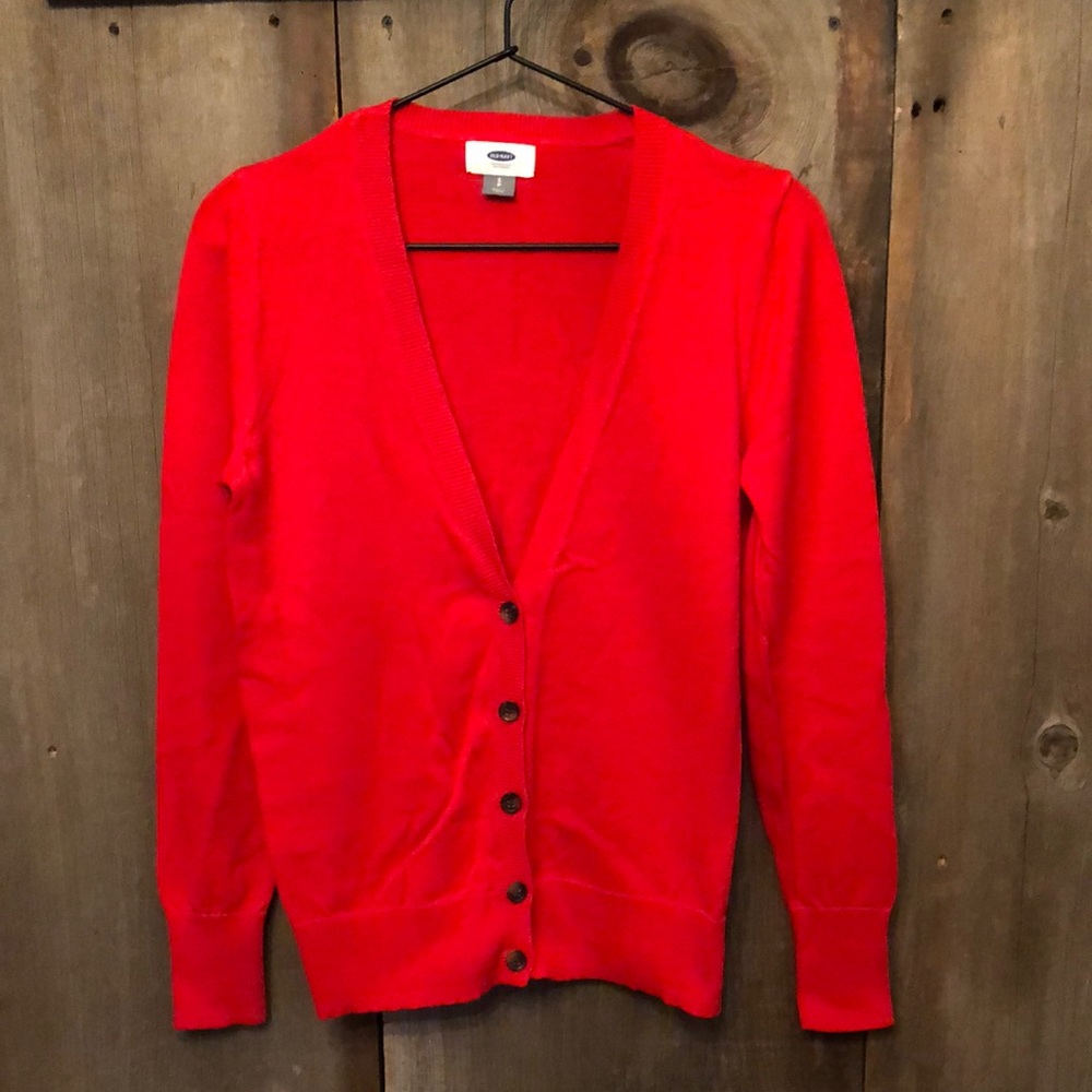 2014 Old Navy Lightweight Cardigan Sweater in Red Size Small